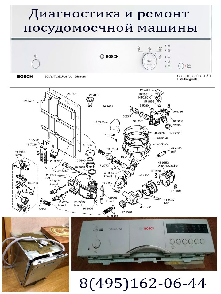 Ошибки посудомоечной машины bosch