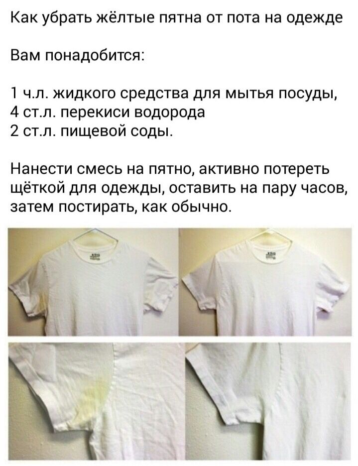 Желтые пятна от пота