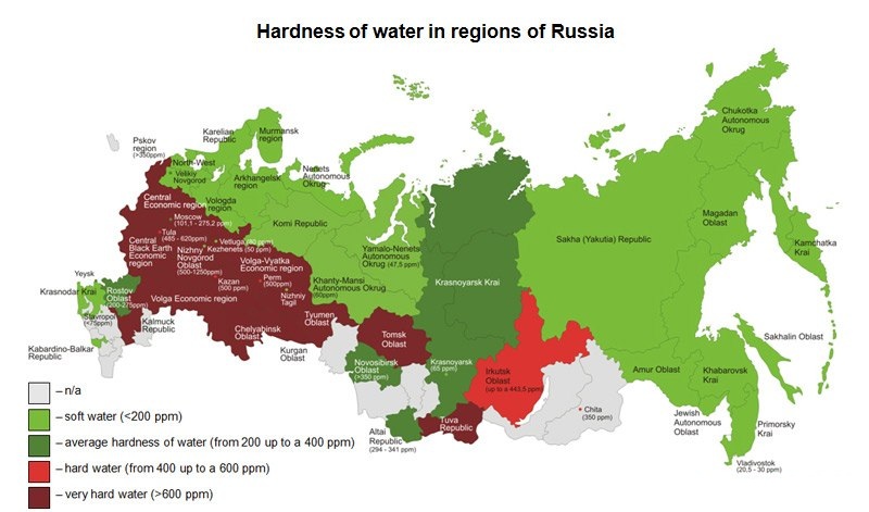 Карта качества воды в россии