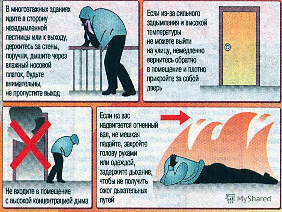 Выходить через. Действия в задымленном помещении. При задымлении помещения необходимо. Покинуть помещение при пожаре. Действия населения при задымлении.