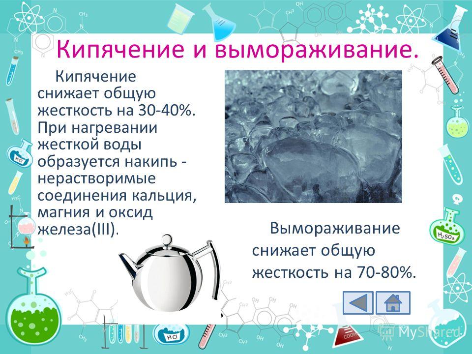 На рисунке показано образование жесткой воды в природе