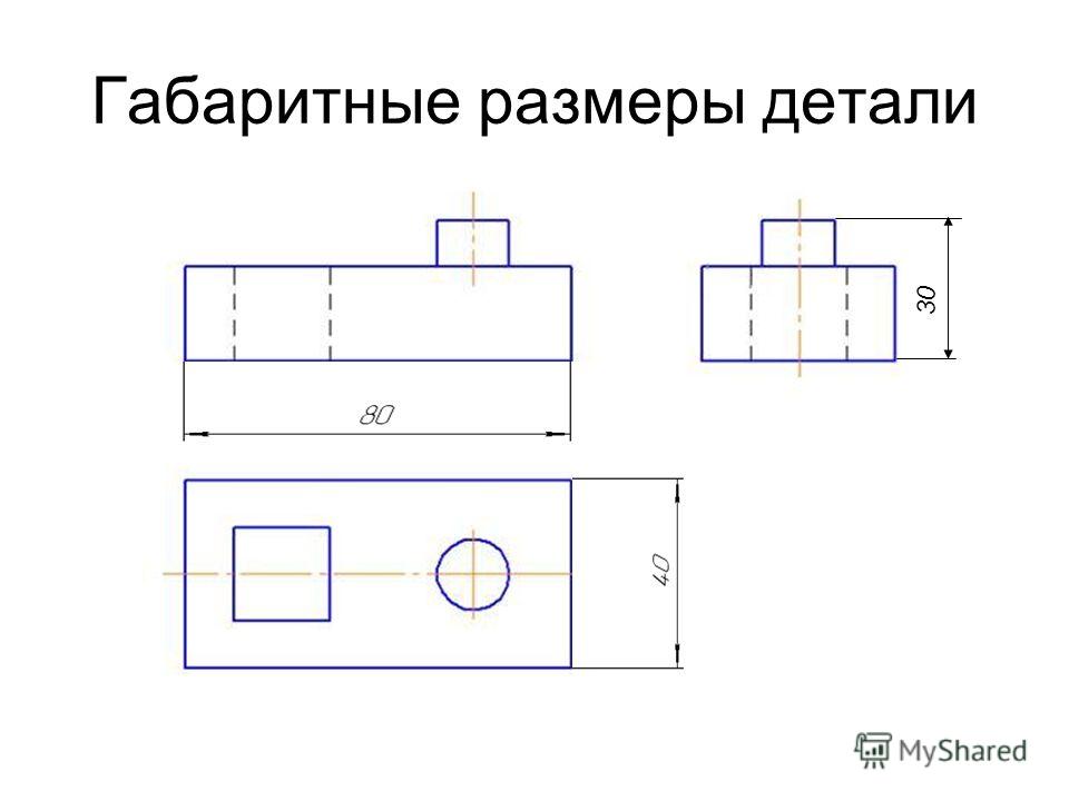 Длина и ширина на чертеже