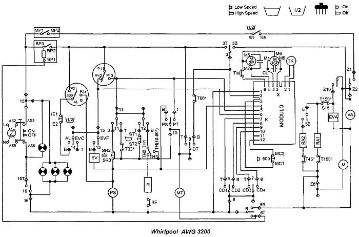 Электрическая схема стиральной машины whirlpool awg 246