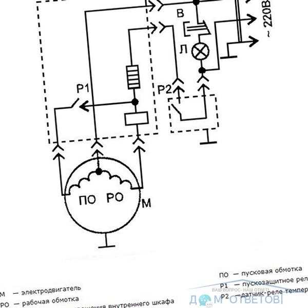 Схема подключения пускового реле