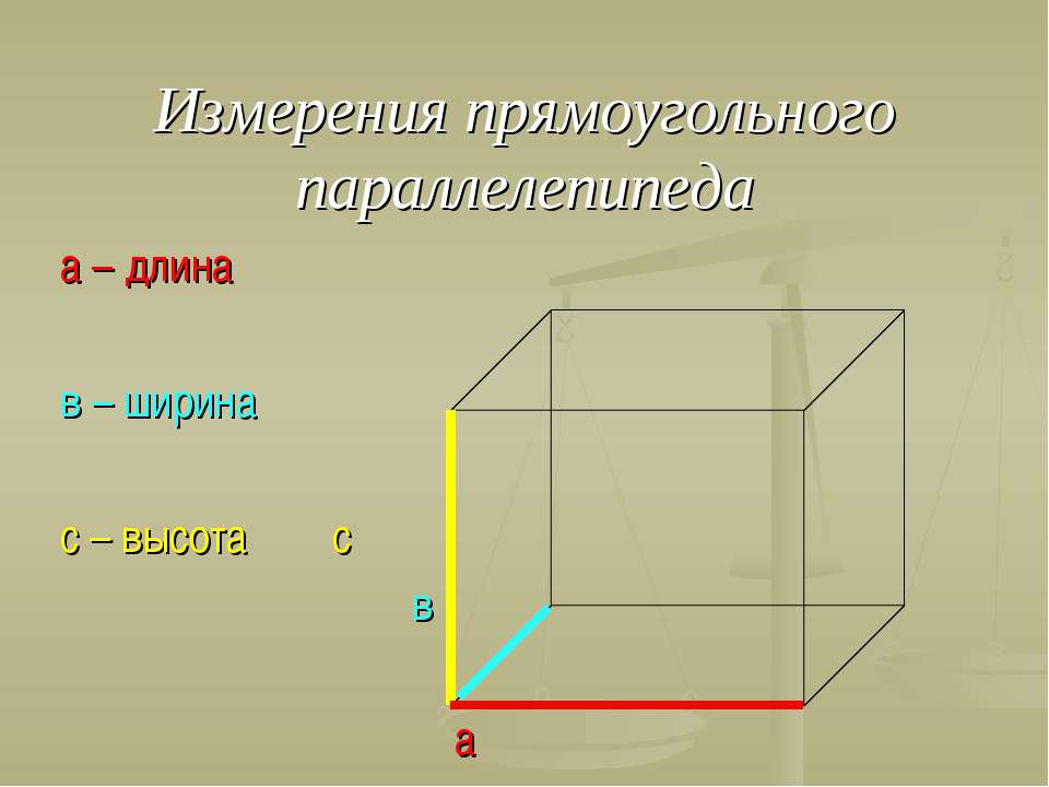 Длина высота ширина на рисунке