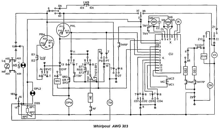 Схема стиральной машины whirlpool