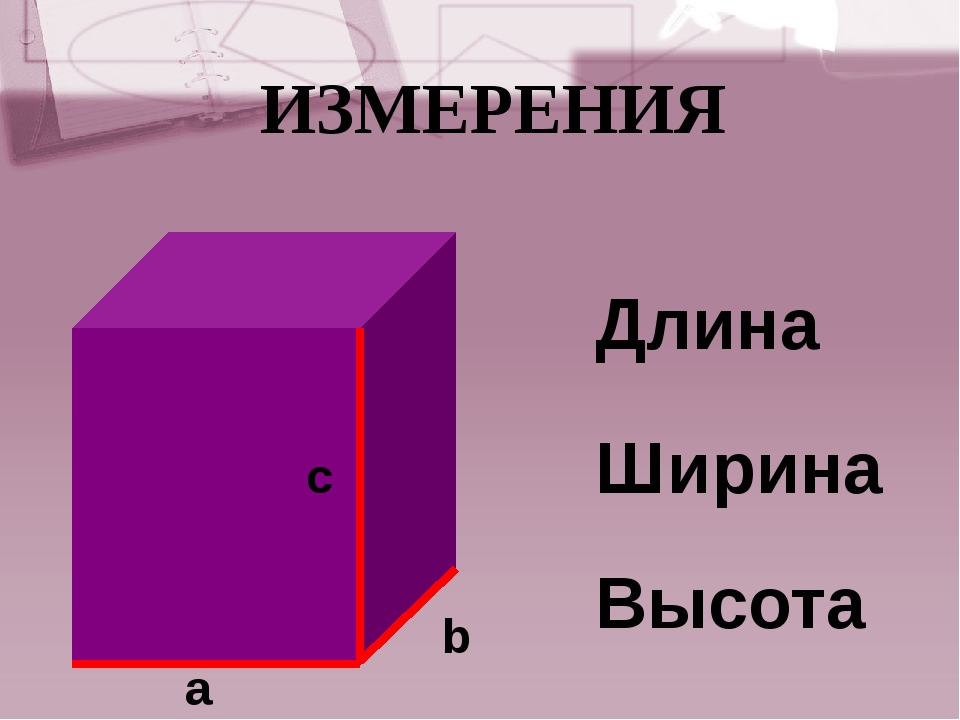 Длина и ширина на картинке