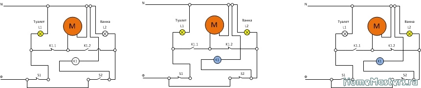 Схема подключения вентилятора вытяжки кухни