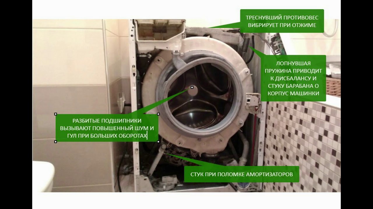 Почему стучит барабан при отжиме