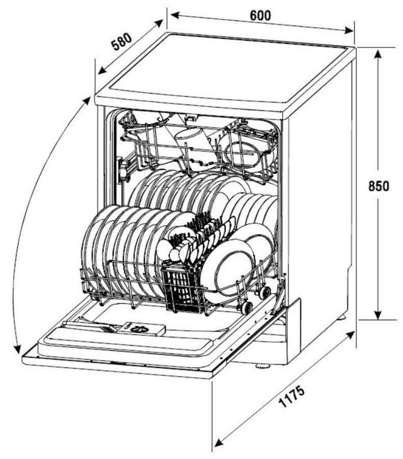 Размеры встраемывый посудомоечная машина