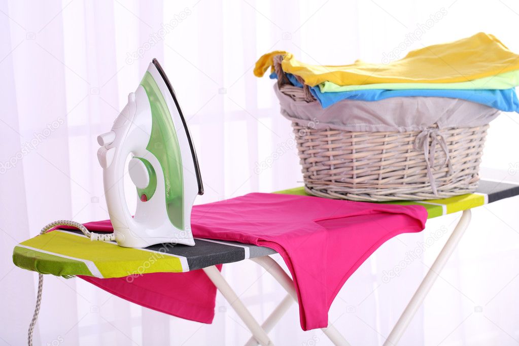 depositphotos 47990587 stock photo basket with laundry and ironing