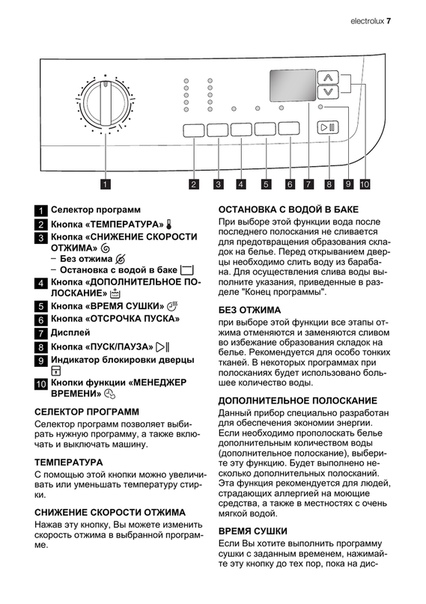 Как пользоваться стиральной машиной electrolux старого образца