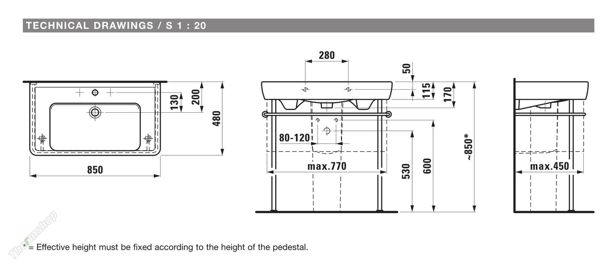 высота установки подвесной раковины в ванной комнате