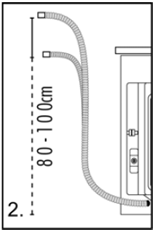 drain hose is placed too high (higher than 100cm) above the floor